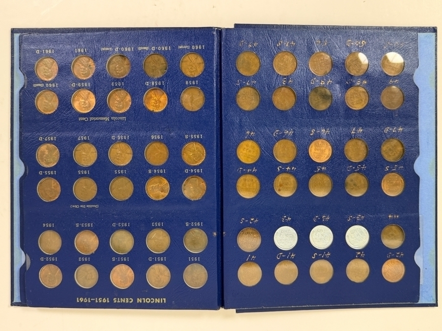 Collection Lincoln Cents And Wheat Pennies With Coin Display Book [Photo 2]