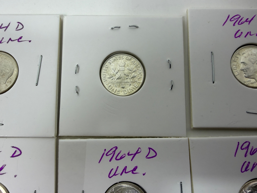 (30) Uncirculated Silver Roosevelt Dimes From 1964 - See Photos For Details [Photo 4]