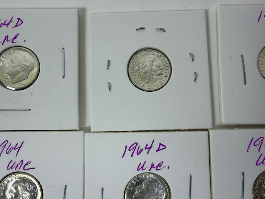 (30) Uncirculated Silver Roosevelt Dimes From 1964 - See Photos For Details [Photo 4]