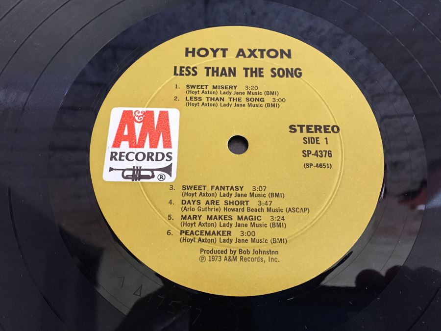 Hoyt Axton ‎- Less Than The Song - A&M Records ‎- SP 4376 [Photo 5]