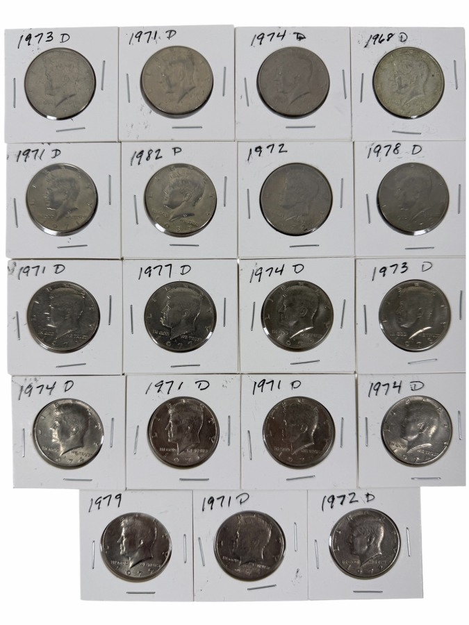 (19) 1968-1982 Kennedy Half Dollars - See Photos For Details