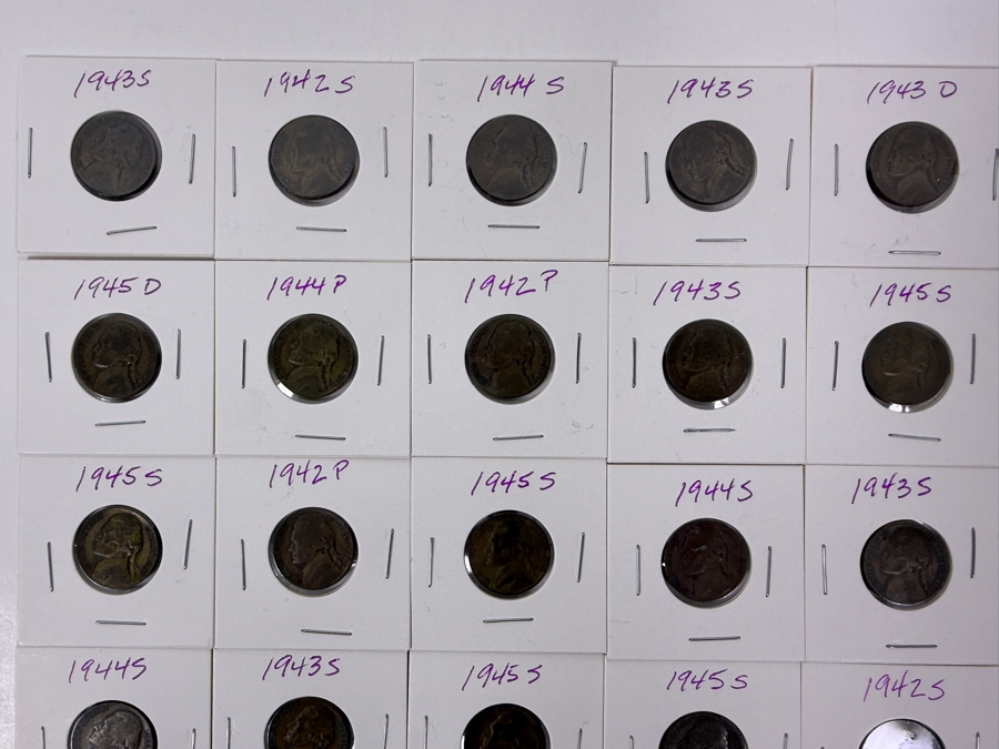 (30) Silver Jefferson Wartime Nickels From 1942 To 1945 - See Photos For Details [Photo 2]