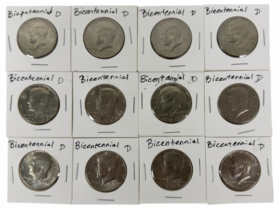Set of (12) Kennedy Bicentennial Half Dollar Coins