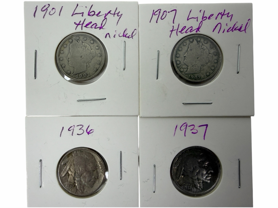 1901/1907 Liberty Head Nickels And 1936/1937 Buffalo Nickels