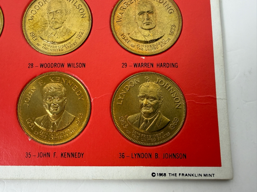 1968 Franklin Mint 'Presidential Hall Of Fame' Collector's Set Featuring 36 Bronze Medals [Photo 2]