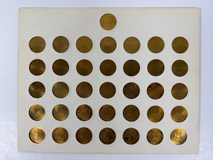 1968 Franklin Mint 'Presidential Hall Of Fame' Collector's Set Featuring 36 Bronze Medals [Photo 4]