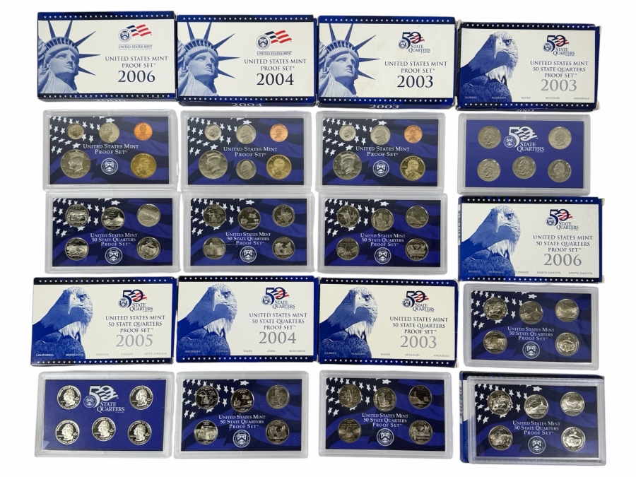 Collection Of United States Mint Proof Sets 2003-2006