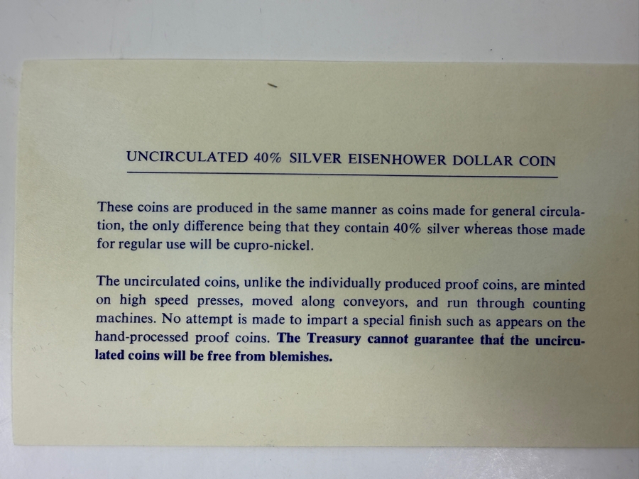 1972-S Eisenhower Uncirculated Silver Dollar (40% Silver .3162 Troy Oz) [Photo 4]