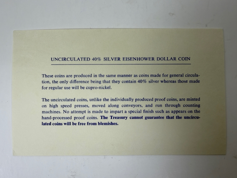 1973-S Eisenhower Uncirculated Silver Dollar (40% Silver .3162 Troy Oz) [Photo 4]