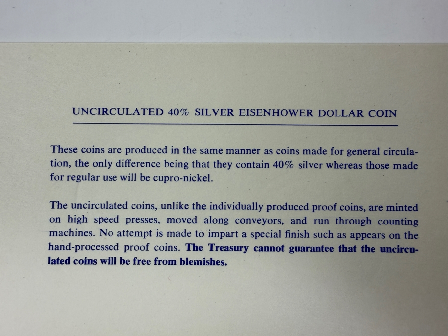 1974-S Eisenhower Uncirculated Silver Dollar (40% Silver .3162 Troy Oz) [Photo 4]