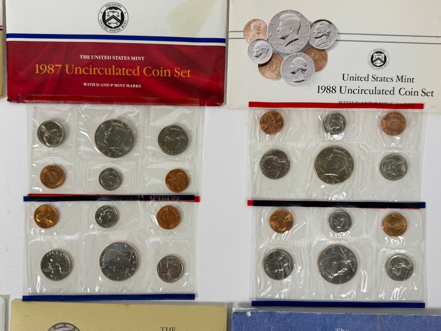 Collection (8) Of Vintage 1980s And 1990s United States Mint Sets [Photo 3]