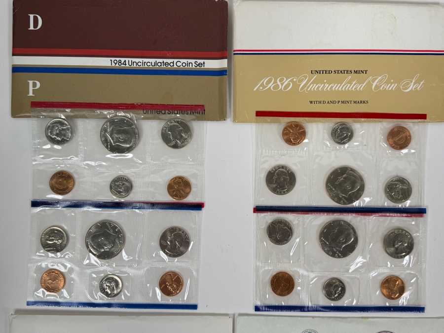 Collection (8) Of Vintage 1980s And 1990s United States Mint Sets [Photo 2]