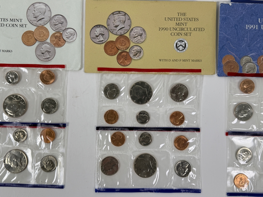 Collection (8) Of Vintage 1980s And 1990s United States Mint Sets [Photo 6]