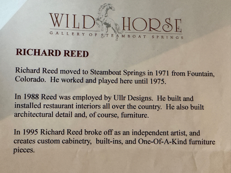 Custom Quartersawn White Ash Wine Table By Richard Reed Purchased From The Wild Horse Gallery Of Steamboat Springs 61'W x 14'D x 29'H [Photo 10]