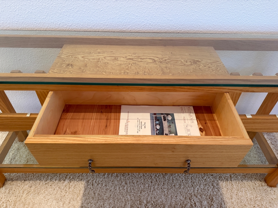 Custom Quartersawn White Ash Wine Table By Richard Reed Purchased From The Wild Horse Gallery Of Steamboat Springs 61'W x 14'D x 29'H [Photo 5]