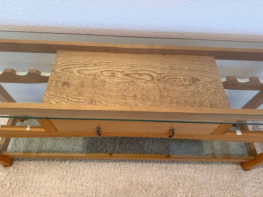 Custom Quartersawn White Ash Wine Table By Richard Reed Purchased From The Wild Horse Gallery Of Steamboat Springs 61'W x 14'D x 29'H [Photo 4]