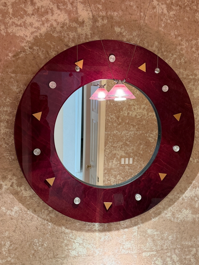 Modern Italian Wall Mirror With Inlaid Accents 36'W [Photo 2]