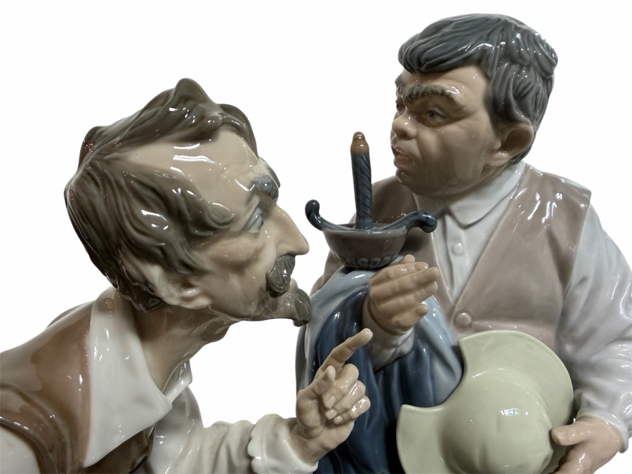Don Quixote and Sancho Panza Porcelain Lladró Figurine Model #4998 15.5'H Retailed $1,275
 [Photo 4]