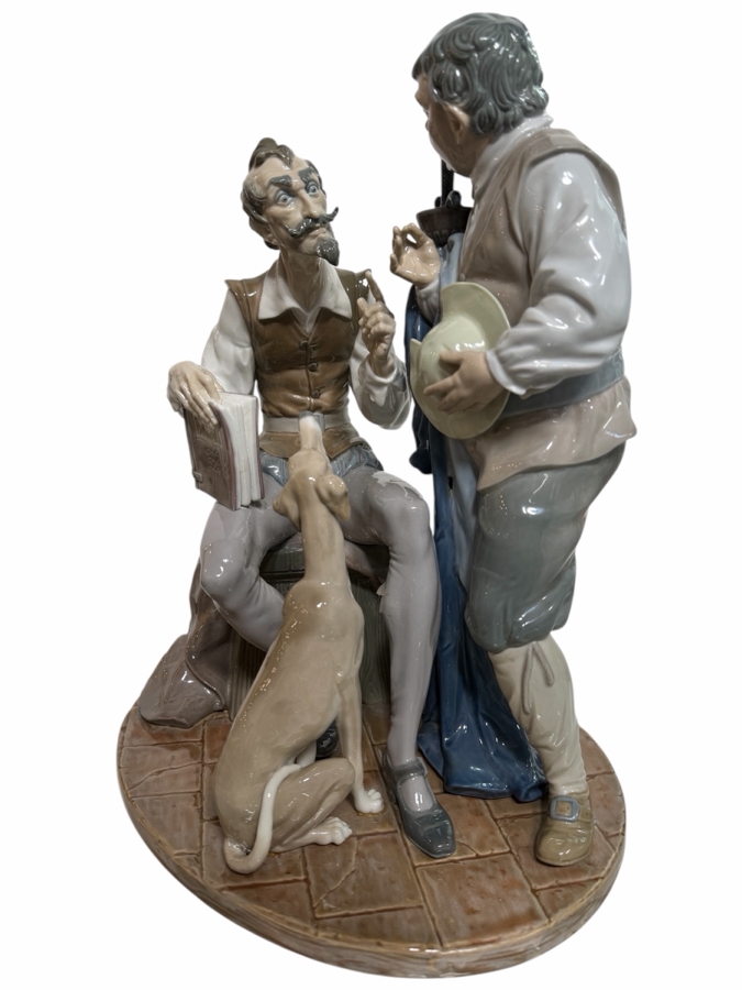 Don Quixote and Sancho Panza Porcelain Lladró Figurine Model #4998 15.5'H Retailed $1,275
 [Photo 5]