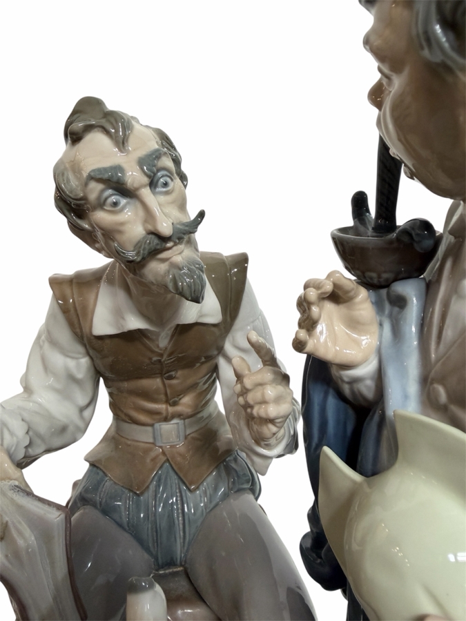 Don Quixote and Sancho Panza Porcelain Lladró Figurine Model #4998 15.5'H Retailed $1,275
 [Photo 6]