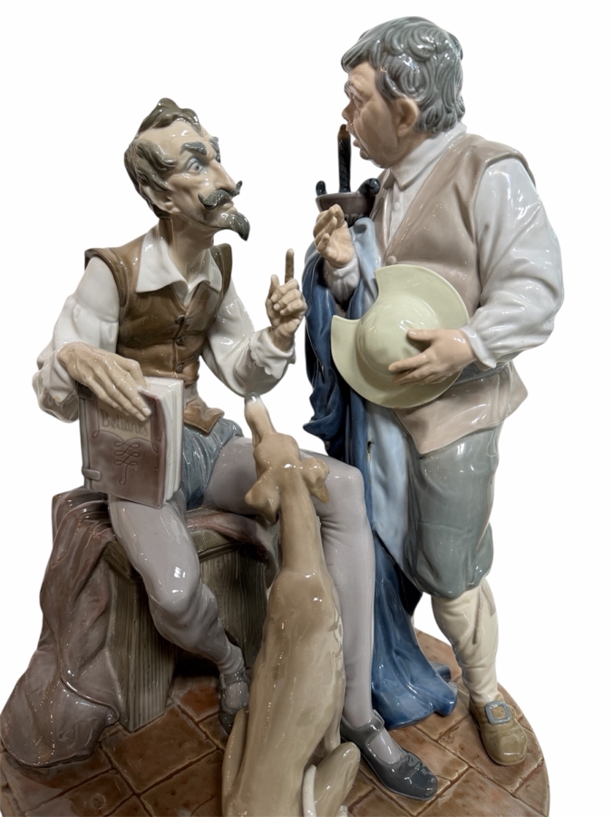 Don Quixote and Sancho Panza Porcelain Lladró Figurine Model #4998 15.5'H Retailed $1,275
 [Photo 2]