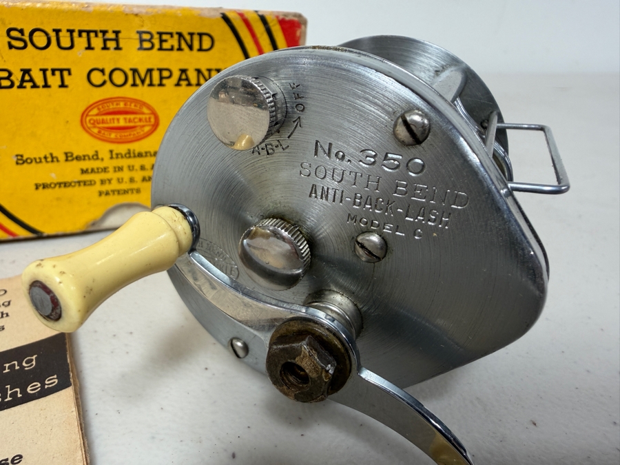 Just Added - New Old Stock South Bend Bait Company No. 350 Anti-Back-Lash Casting Fishing Reel With Original Box And Instructions [Photo 4]