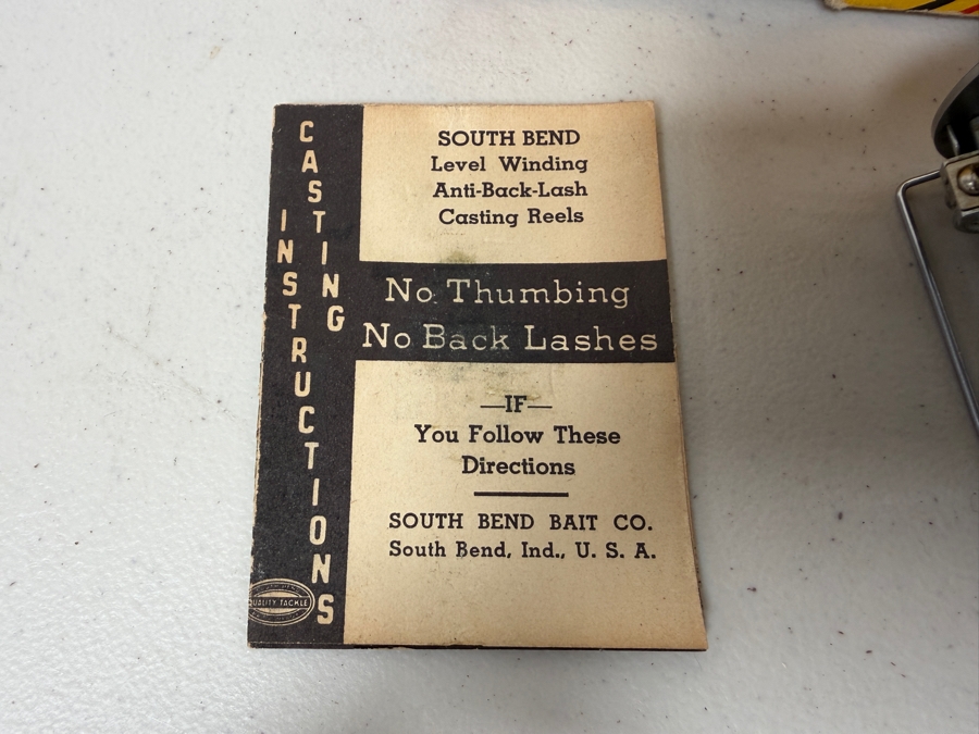 Just Added - New Old Stock South Bend Bait Company No. 350 Anti-Back-Lash Casting Fishing Reel With Original Box And Instructions [Photo 8]