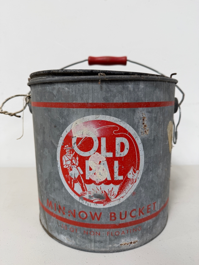 Just Added - Collectible Old Pal Metal Minnow Bucket 9.5W X 9H [Photo 2]