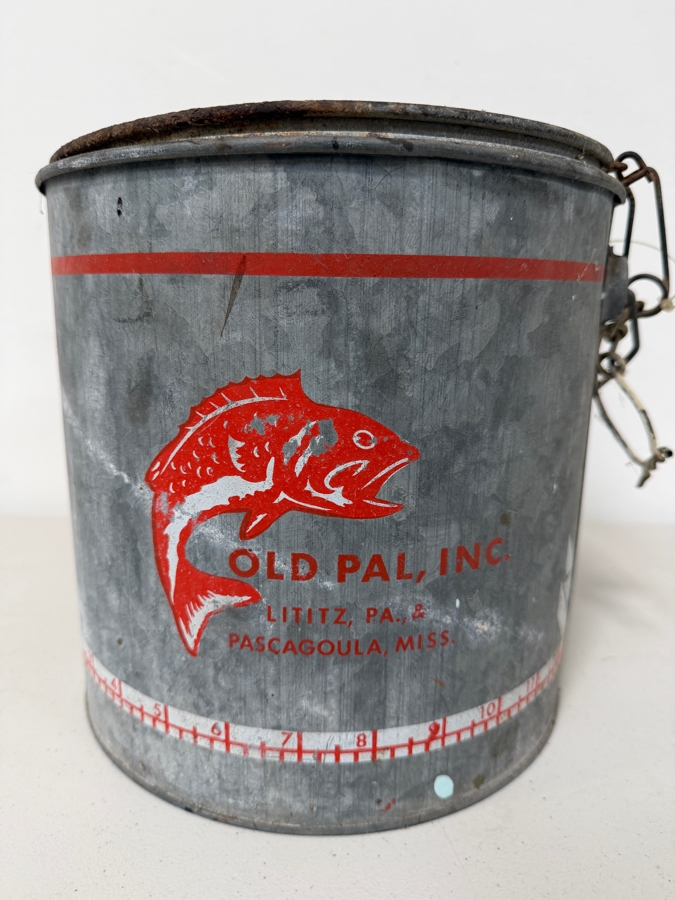 Just Added - Collectible Old Pal Metal Minnow Bucket 9.5W X 9H [Photo 4]