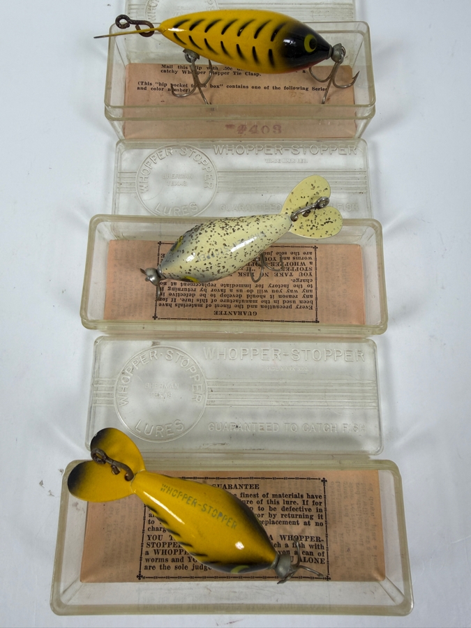 Just Added - (3) Vintage New Whopper-Stopper Fishing Lures In Original Packaging [Photo 2]