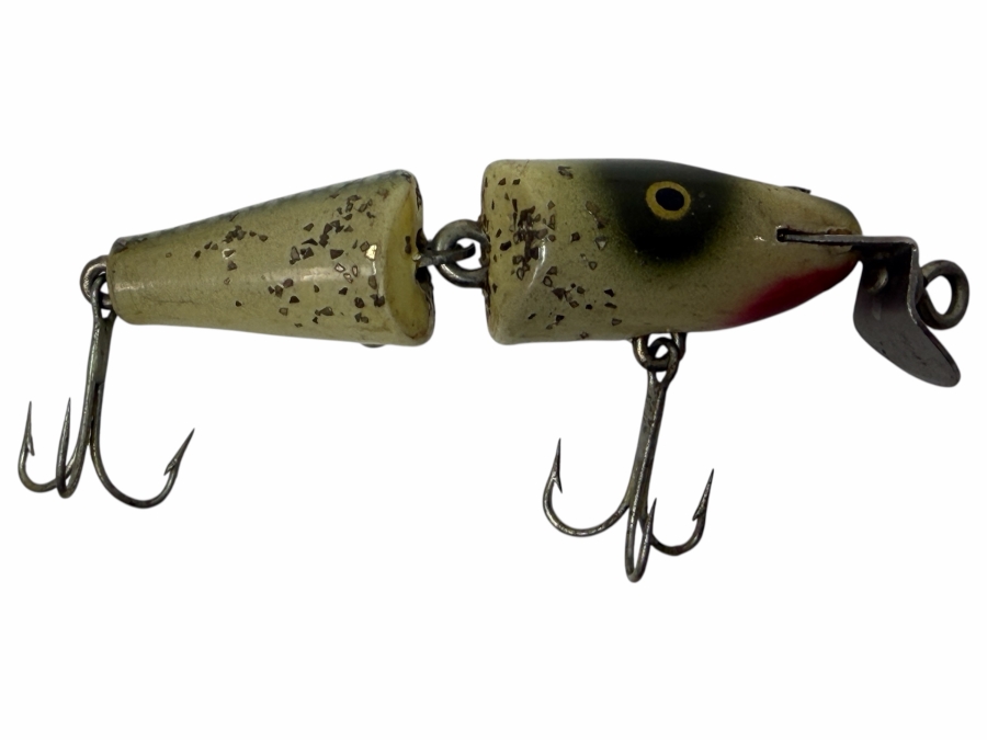 Just Added - Antique C. C. Bait Co (Creek Chub Bait Company) Wooden Fishing Lure With Jointed Body 1920 Patent Date 5'L 