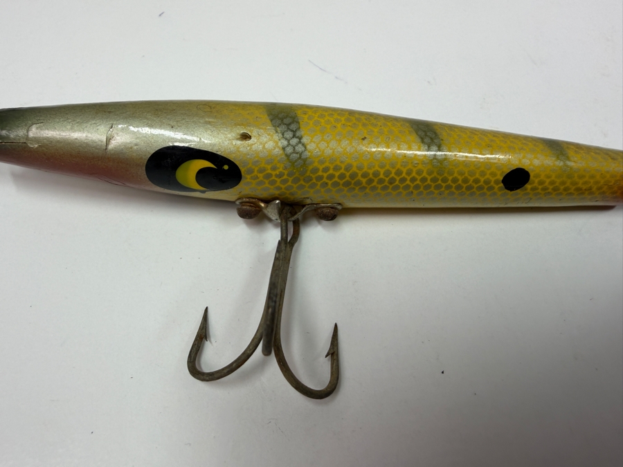 Just Added - Vintage Smithwick Yellow Devil's Horse Toothpick Wooden Fishing Lure 4.75L [Photo 4]