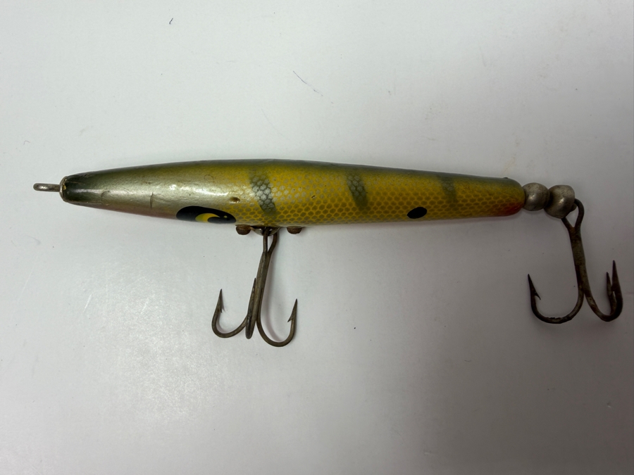Just Added - Vintage Smithwick Yellow Devil's Horse Toothpick Wooden Fishing Lure 4.75L [Photo 3]