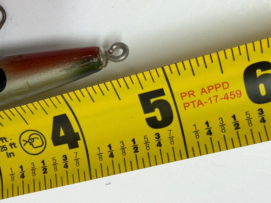 Just Added - Vintage Smithwick Yellow Devil's Horse Toothpick Wooden Fishing Lure 4.75L [Photo 8]