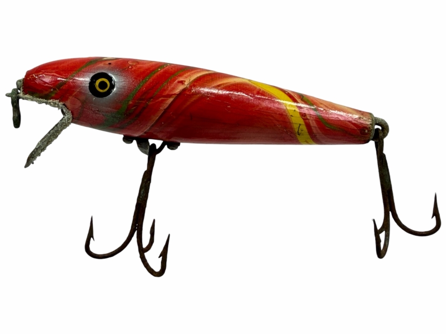 Just Added - Vintage Pflueger Pal-O-Mine (Palomine) 'Rainbow' / 'Scramble' Color Wooden Fishing Lure 3.5L