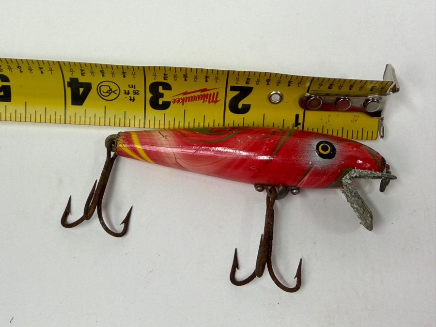 Just Added - Vintage Pflueger Pal-O-Mine (Palomine) 'Rainbow' / 'Scramble' Color Wooden Fishing Lure 3.5L [Photo 5]