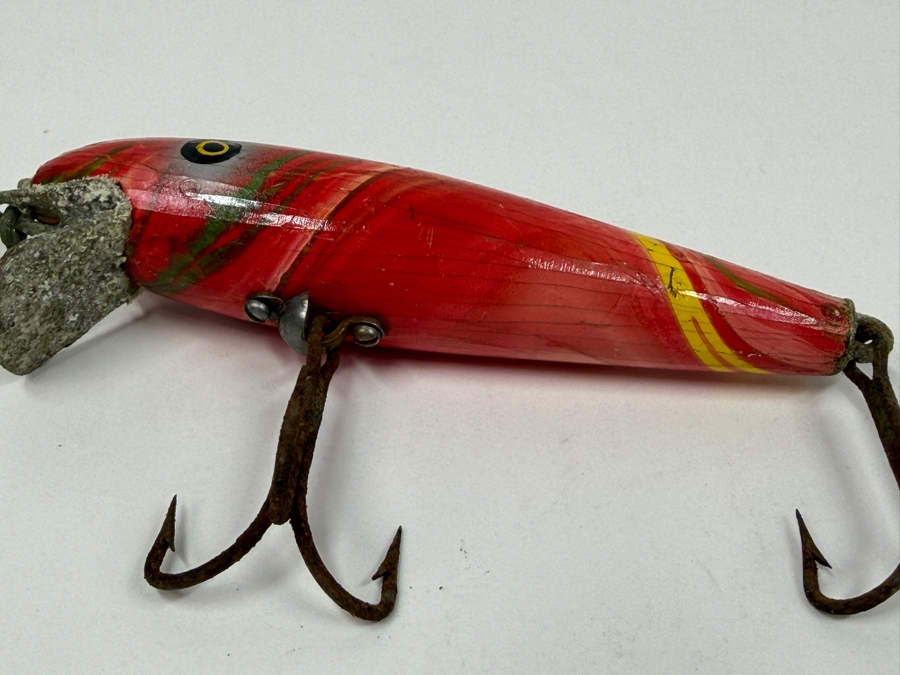 Just Added - Vintage Pflueger Pal-O-Mine (Palomine) 'Rainbow' / 'Scramble' Color Wooden Fishing Lure 3.5L [Photo 3]