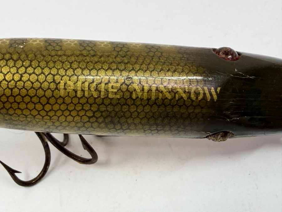 Just Added - Antique C. C. Bait Co (Creek Chub Bait Company) Wooden Fishing Lure Pikie Minnow 1920 Patent Date 5'L [Photo 5]