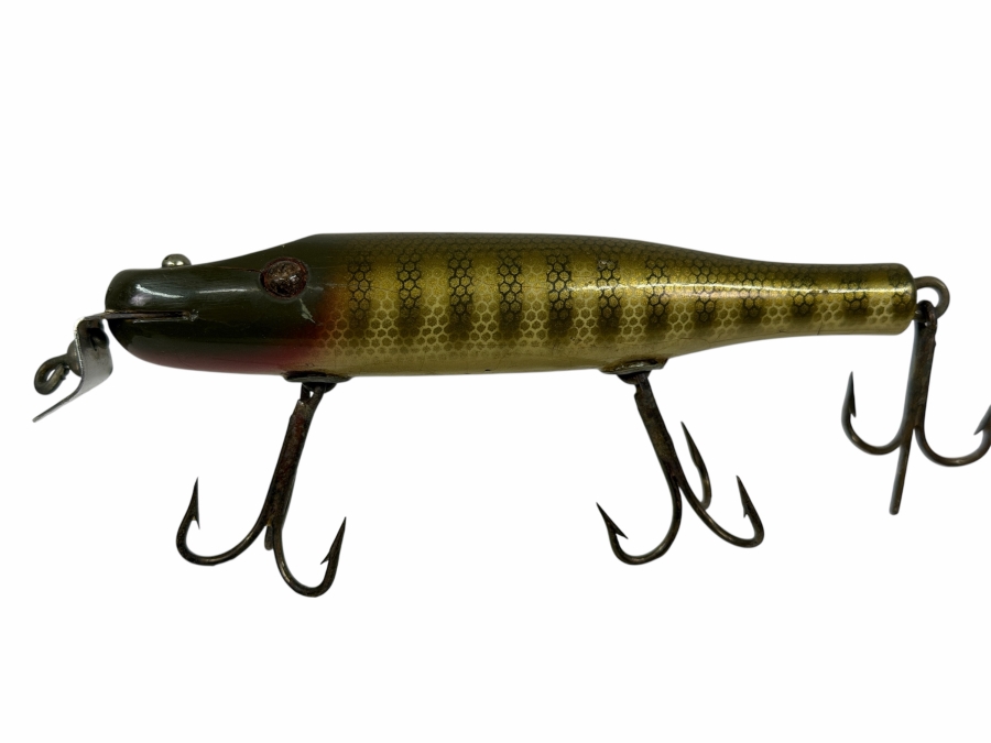 Just Added - Antique C. C. Bait Co (Creek Chub Bait Company) Wooden Fishing Lure Pikie Minnow 1920 Patent Date 5'L