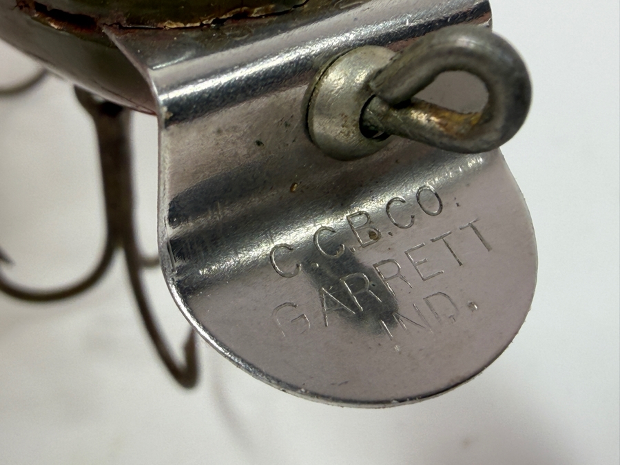 Just Added - Antique C. C. Bait Co (Creek Chub Bait Company) Wooden Fishing Lure Pikie Minnow 1920 Patent Date 5'L [Photo 7]