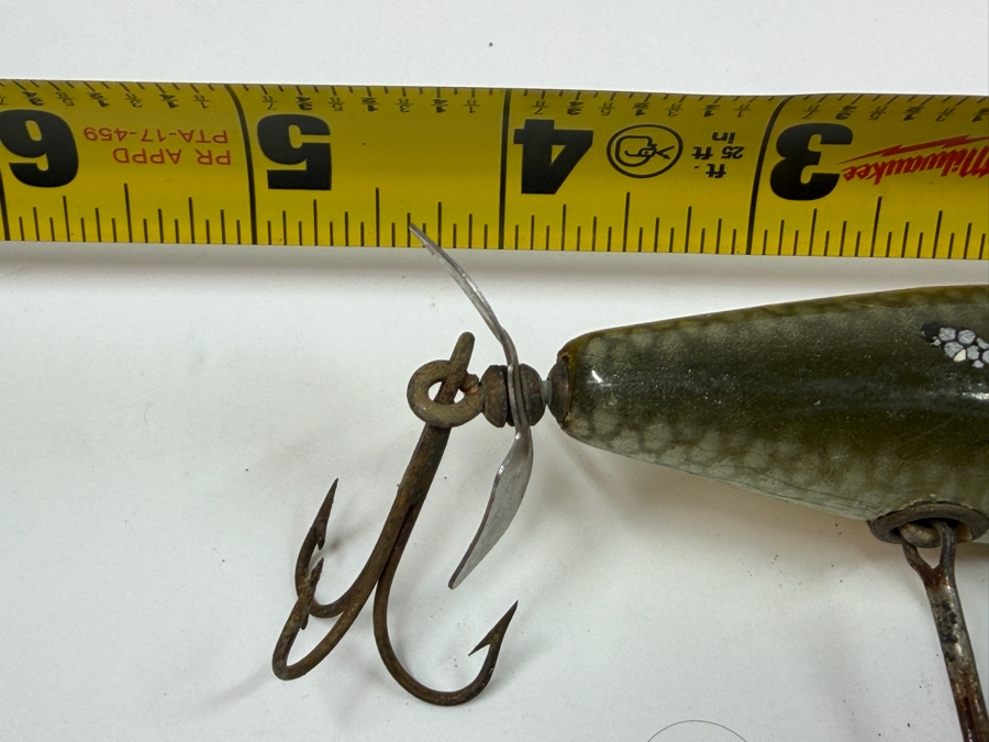 Just Added - Vintage Wounded Minnow Wooden Fishing Lure With Spinning Propellers 4L [Photo 5]