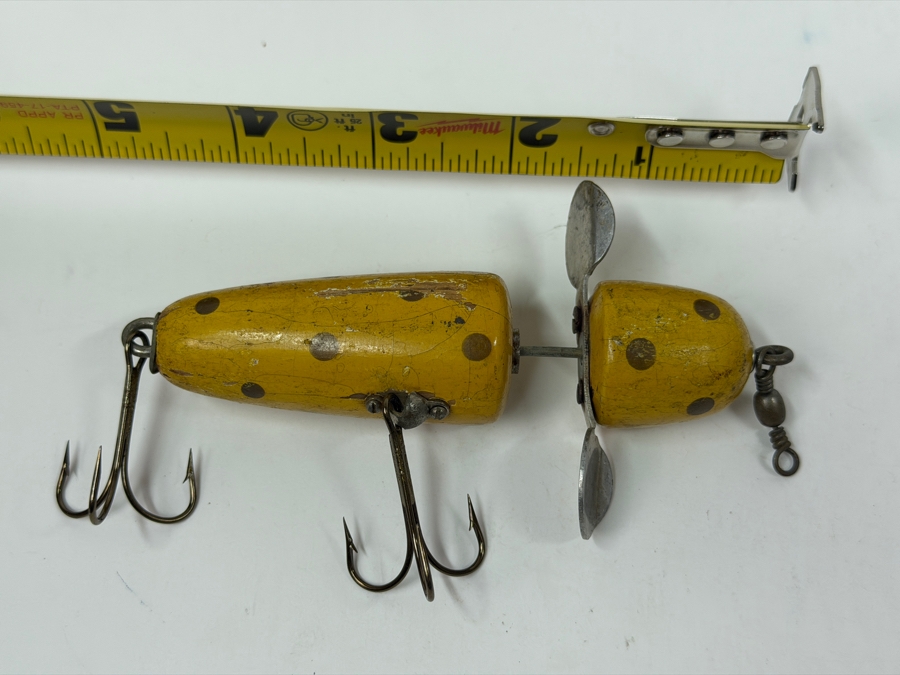 Just Added - Vintage Pflueger Globe 'Bulldog' Wooden Fishing Lure 5L [Photo 8]
