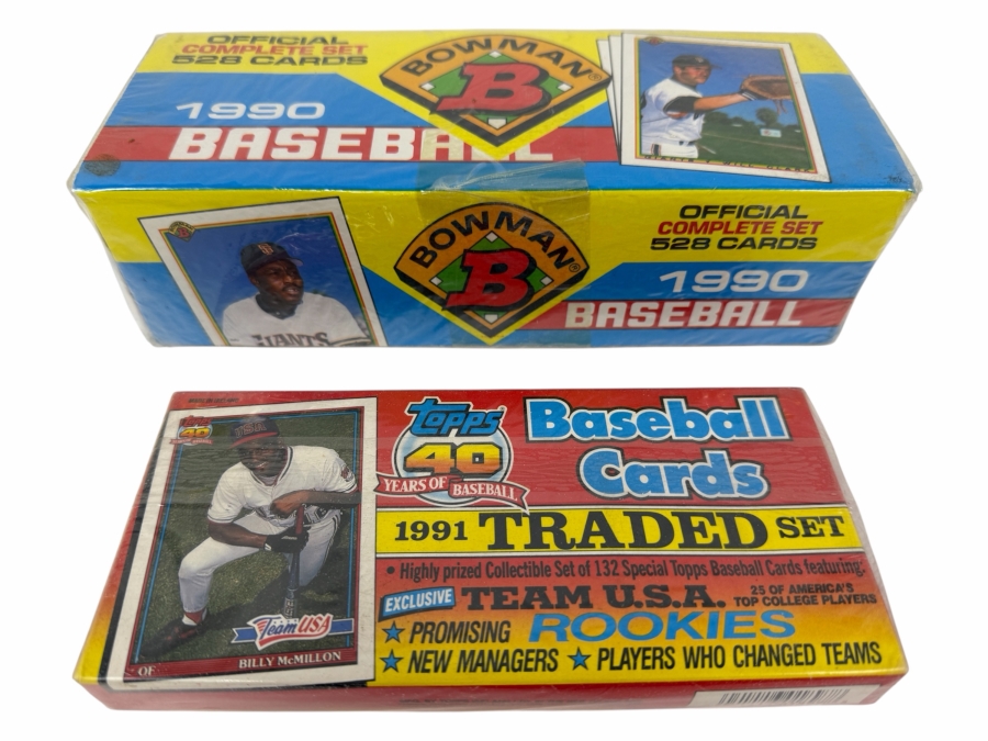 Just Added - Factory Sealed 1990 Bowman Baseball Cards Complete Set And Factory Sealed 1911 Topps Traded Baseball Cards With Promising Rookie Cards