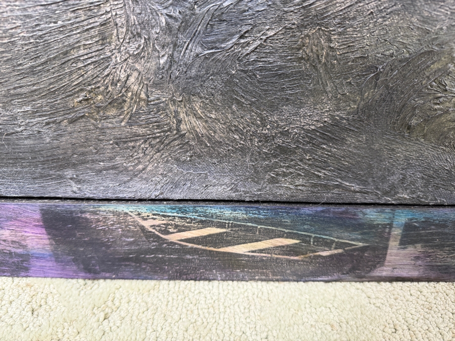 Just Added - Gerrit Greve (1948-2024, Cardiff by the Sea, CA) Original Acrylic Painting On Canvas Titled 'Adrift #2' Signed Lower Right and Verso Dated 1993 Measures 24' X 36' With Handmade Matching Frame 28.5' X 40.5' Estimate $1,300 - $1,600 [Photo 8]