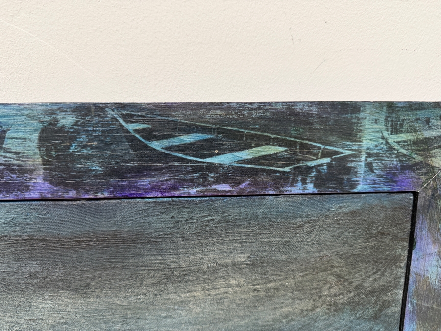 Just Added - Gerrit Greve (1948-2024, Cardiff by the Sea, CA) Original Acrylic Painting On Canvas Titled 'Adrift #2' Signed Lower Right and Verso Dated 1993 Measures 24' X 36' With Handmade Matching Frame 28.5' X 40.5' Estimate $1,300 - $1,600 [Photo 6]