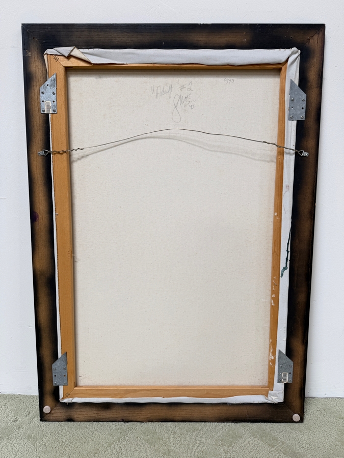 Just Added - Gerrit Greve (1948-2024, Cardiff by the Sea, CA) Original Acrylic Painting On Canvas Titled 'Adrift #2' Signed Lower Right and Verso Dated 1993 Measures 24' X 36' With Handmade Matching Frame 28.5' X 40.5' Estimate $1,300 - $1,600 [Photo 10]