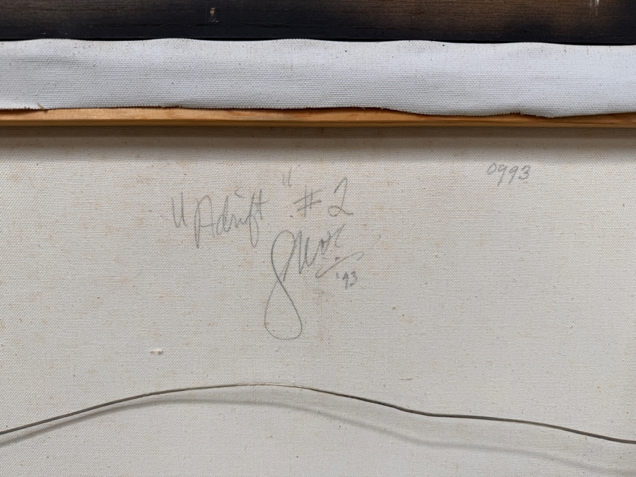 Just Added - Gerrit Greve (1948-2024, Cardiff by the Sea, CA) Original Acrylic Painting On Canvas Titled 'Adrift #2' Signed Lower Right and Verso Dated 1993 Measures 24' X 36' With Handmade Matching Frame 28.5' X 40.5' Estimate $1,300 - $1,600 [Photo 11]