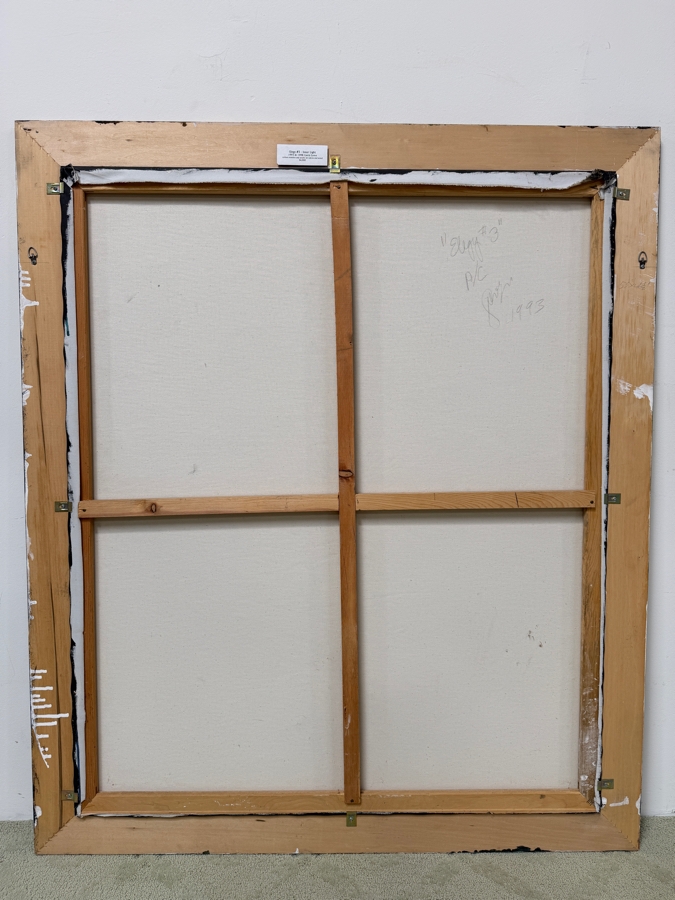 Just Added - Gerrit Greve (1948-2024, Cardiff by the Sea, CA) Original Acrylic Painting On Canvas Titled “Elegy #3: Inner Light” Matching Frame with Carbon Transfers Signed Lower Left And Verso Dated 1998 40” X 48” Framed: 46.5” x 54.5” Retails $6,000 [Photo 10]