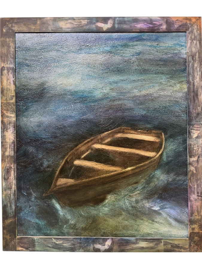 Just Added - Gerrit Greve (1948-2024, Cardiff by the Sea, CA) Original Acrylic Painting On Canvas Titled “Elegy #3: Inner Light” Matching Frame with Carbon Transfers Signed Lower Left And Verso Dated 1998 40” X 48” Framed: 46.5” x 54.5” Retails $6,000