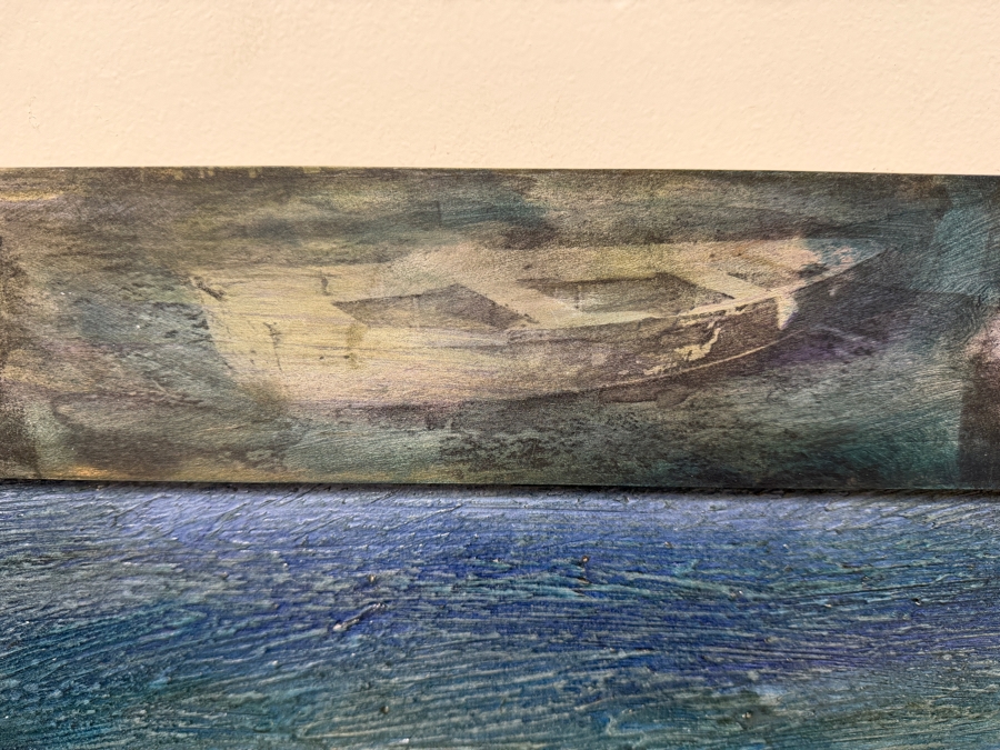 Just Added - Gerrit Greve (1948-2024, Cardiff by the Sea, CA) Original Acrylic Painting On Canvas Titled “Elegy #3: Inner Light” Matching Frame with Carbon Transfers Signed Lower Left And Verso Dated 1998 40” X 48” Framed: 46.5” x 54.5” Retails $6,000 [Photo 5]